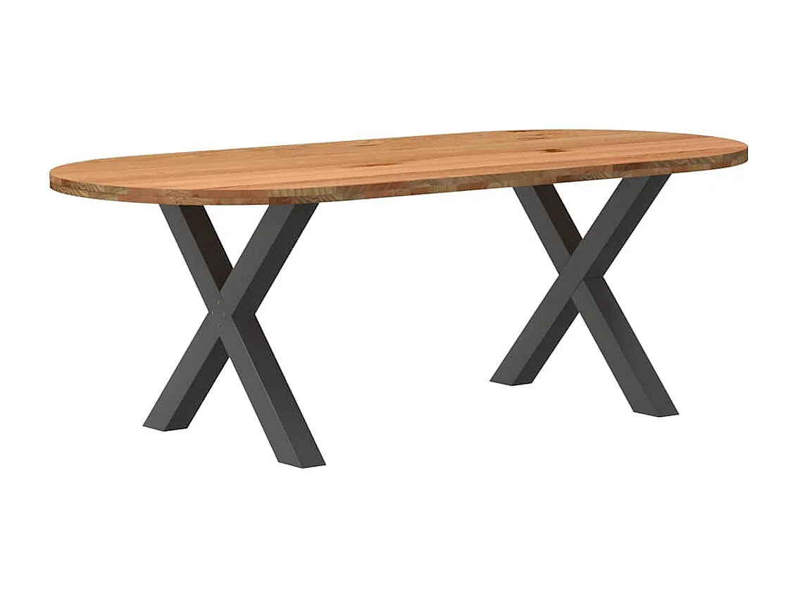 Table à manger 220x100x74 cm bois de chêne massif ovale