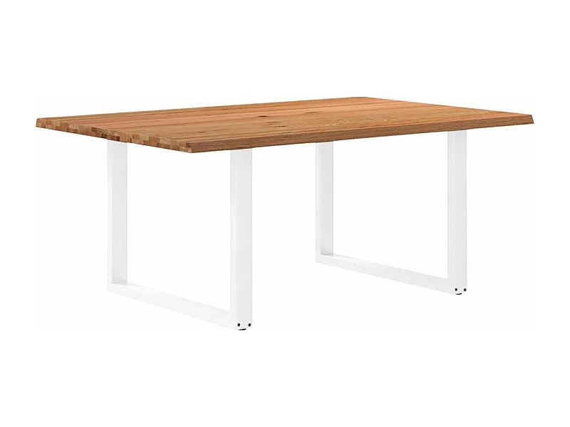 Lichtbruine eettafel massief eikenhout rechthoekig