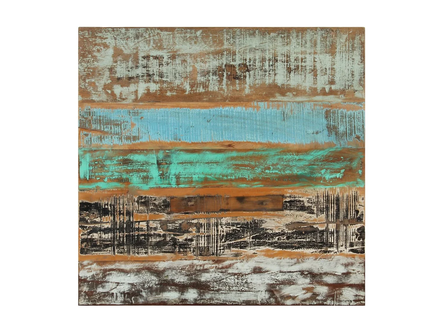 Esstisch 82x80x76 cm Massivholz Altholz