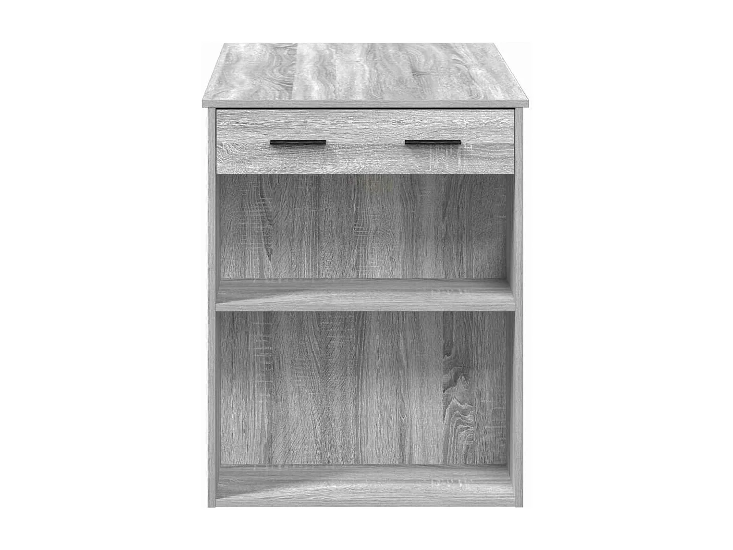 Scrivania con cassetto e ripiano in legno ingegnerizzato grigio sonoma