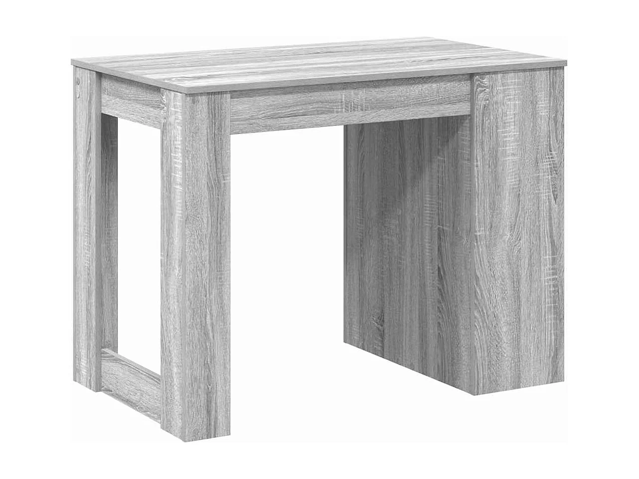 Scrivania con cassetto e ripiano in legno ingegnerizzato grigio sonoma