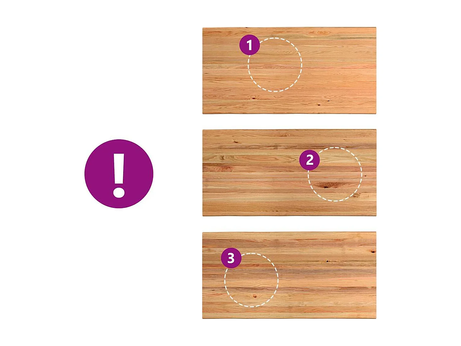 Mesa de jantar e madeira maciça de carvalho com borda natural retangular