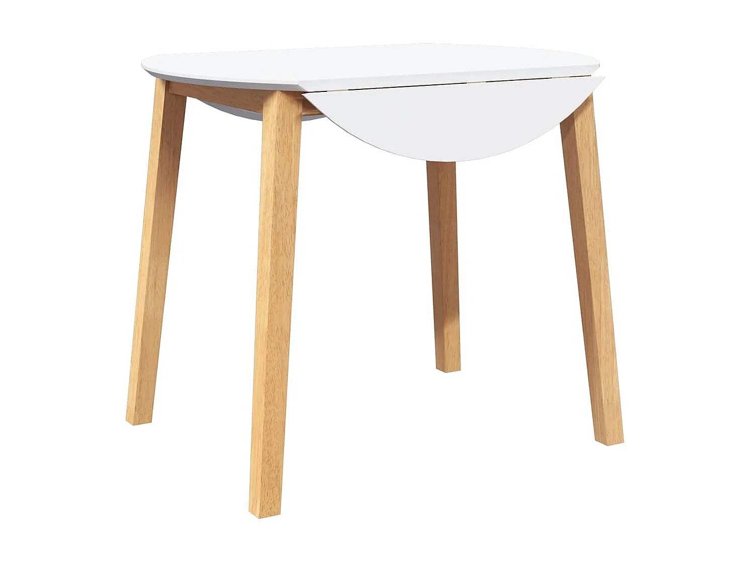 Tavolo da pranzo in legno massello naturale e gomma