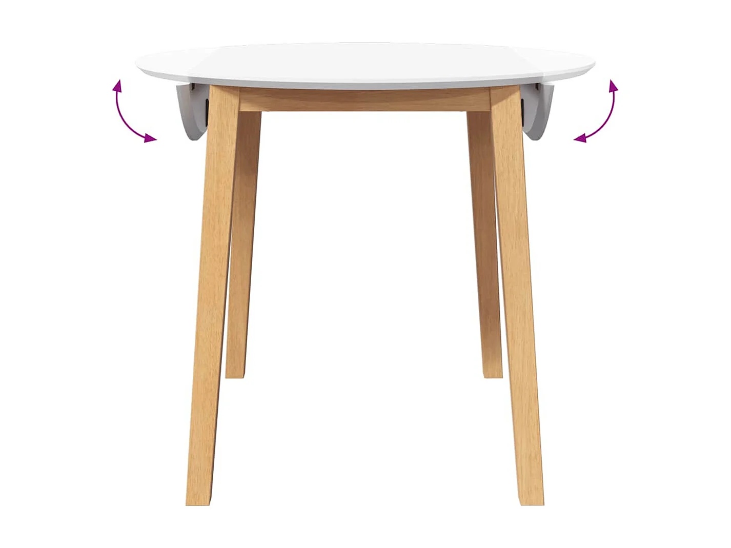 Tavolo da pranzo in legno massello naturale e gomma