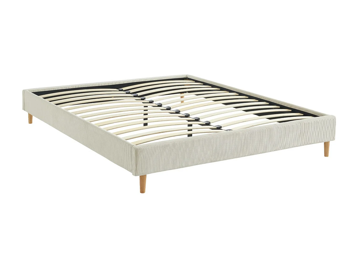 Struttura letto in velluto a coste fini con rete a doghe, 160cm,