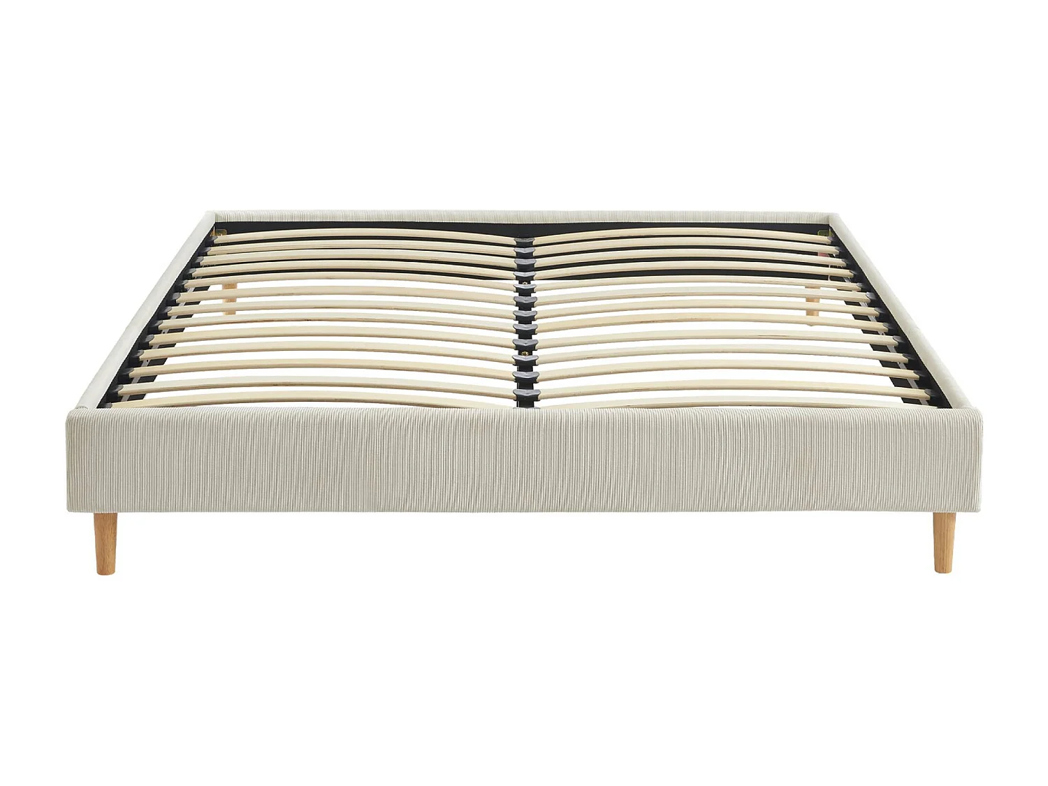 Struttura letto in velluto a coste fini con rete a doghe, 160cm,