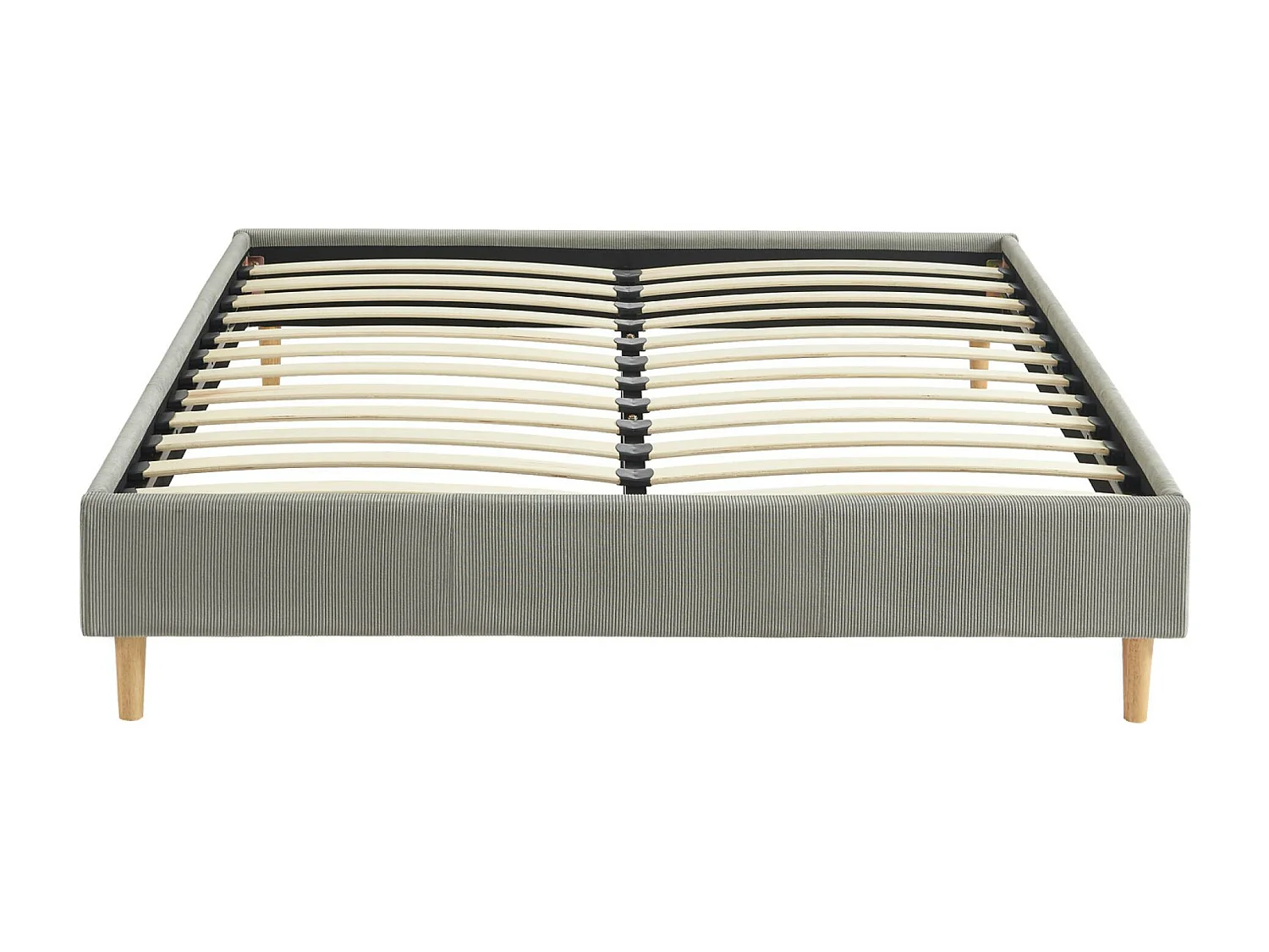 Struttura letto in velluto a coste fini con rete a doghe, 140cm,