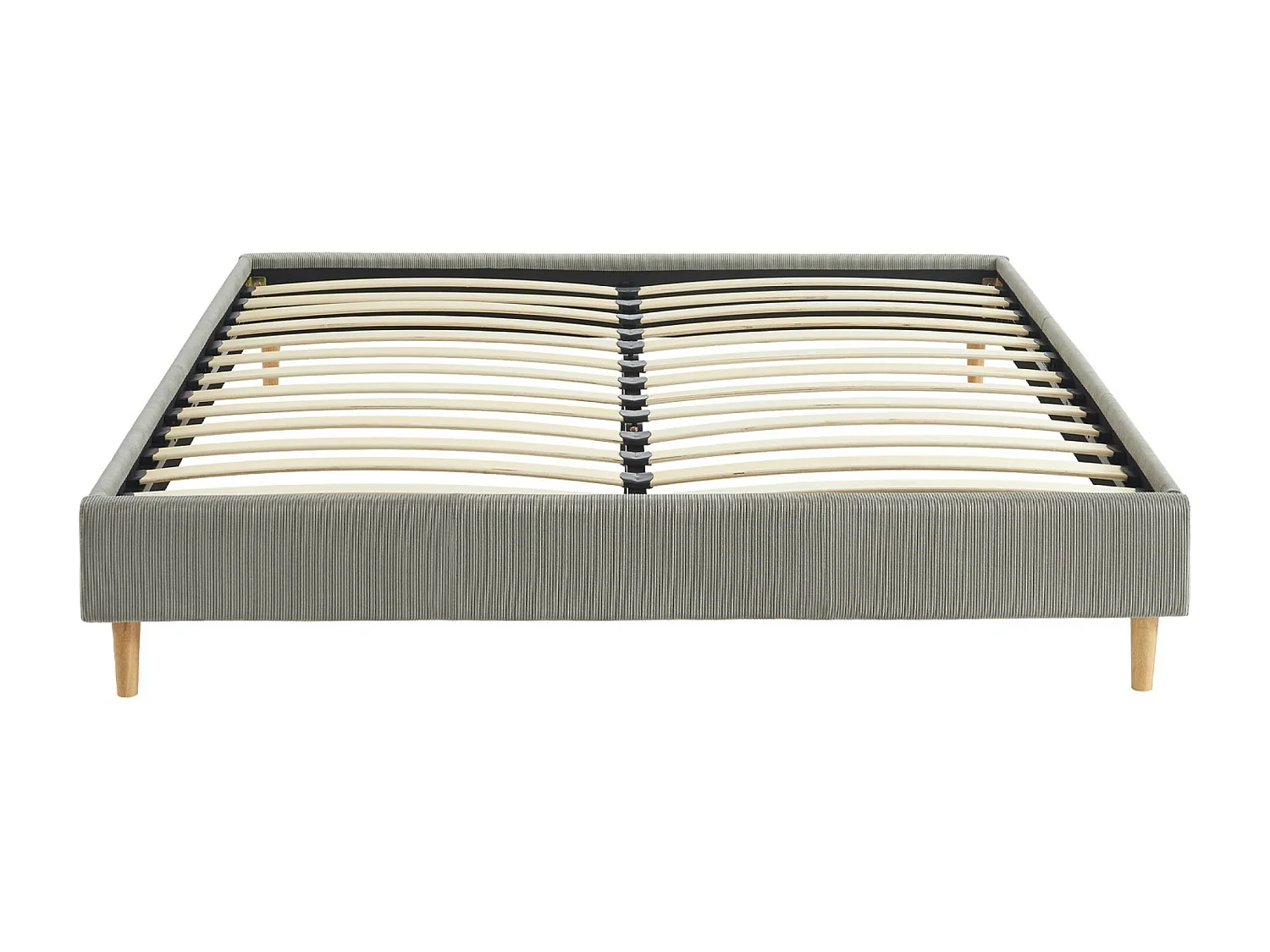 Struttura letto in velluto a coste fini con rete a doghe, 160cm,