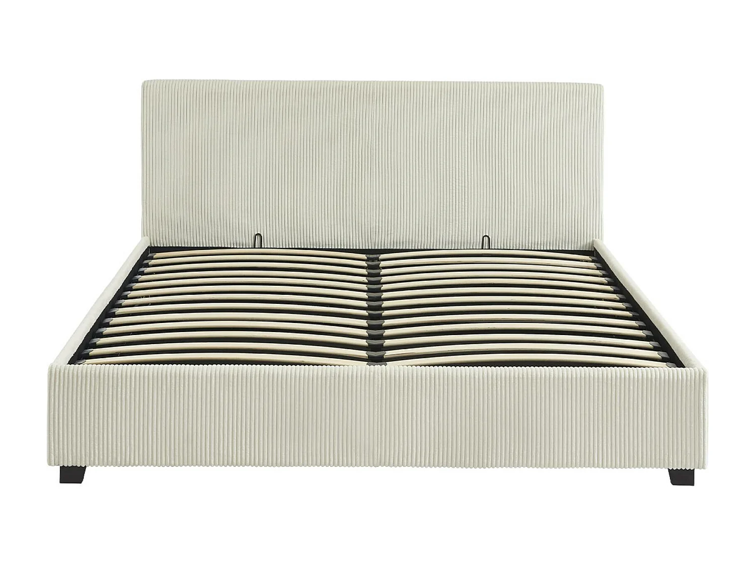 Letto a cassettone con rete a doghe 160cm, velluto a coste grosse,