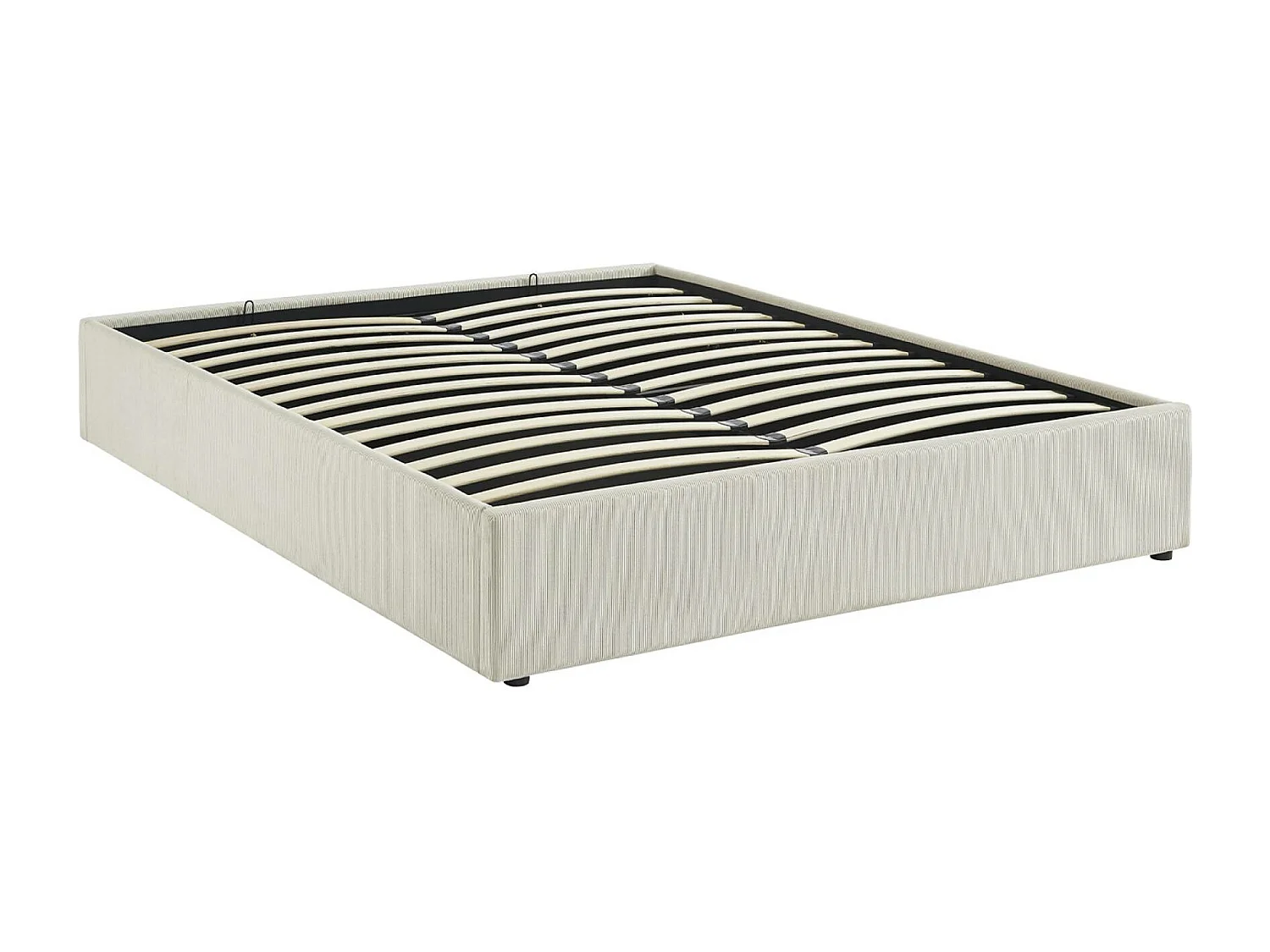 struttura letto con contenitore e rete a doghe 160cm, imbottita coste