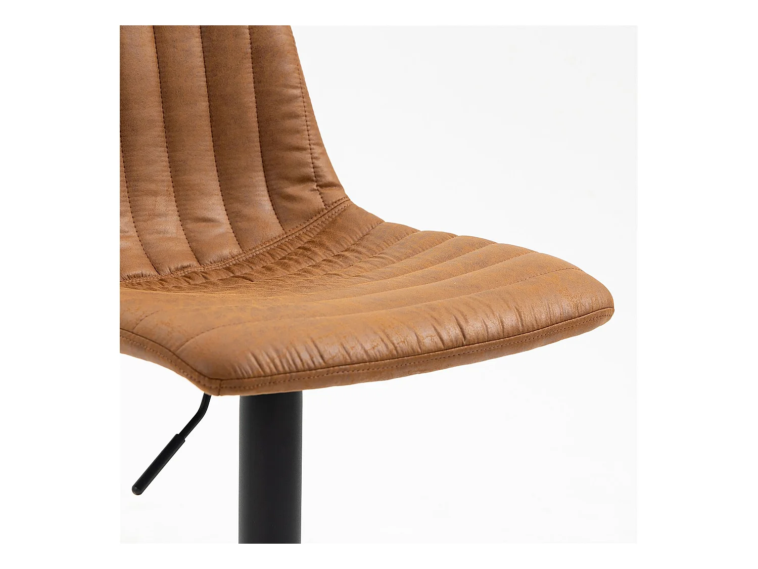 Lot de 2 tabourets de bar VENEZA chaise haute réglable en hauteur, dossier droit avec revêtement en tissu suédine de coloris brun