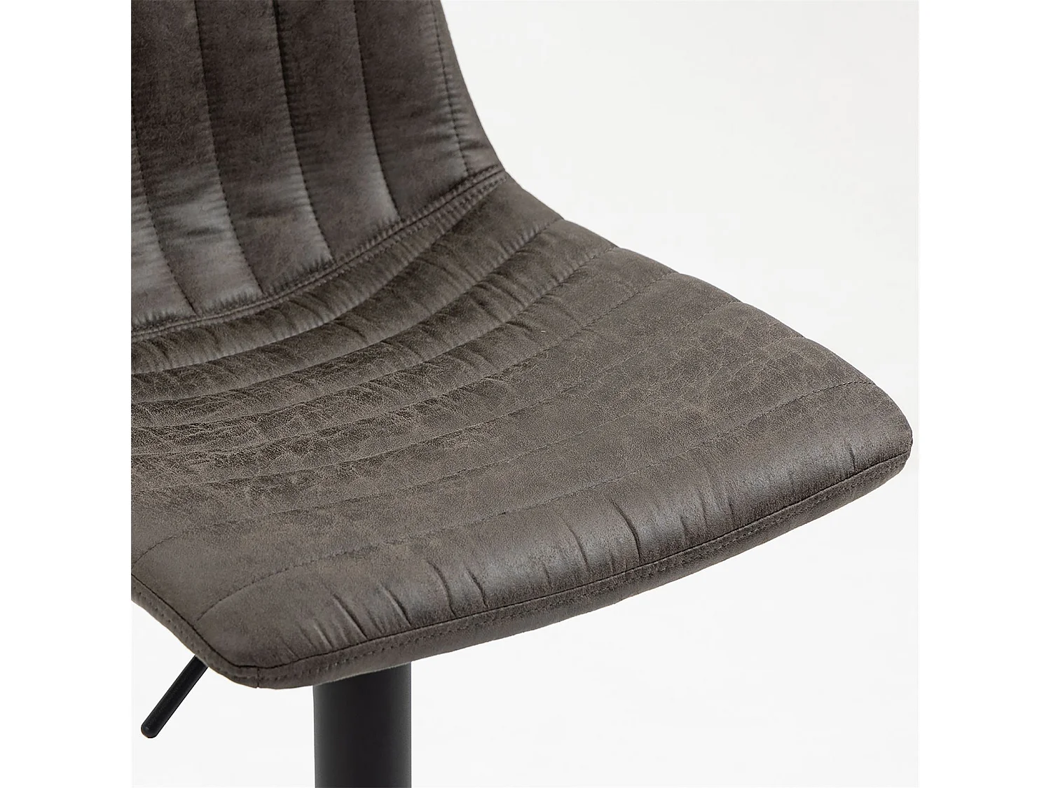 Lot de 2 tabourets de bar VENEZA chaise haute réglable en hauteur, dossier droit avec revêtement en tissu suédine de coloris gris