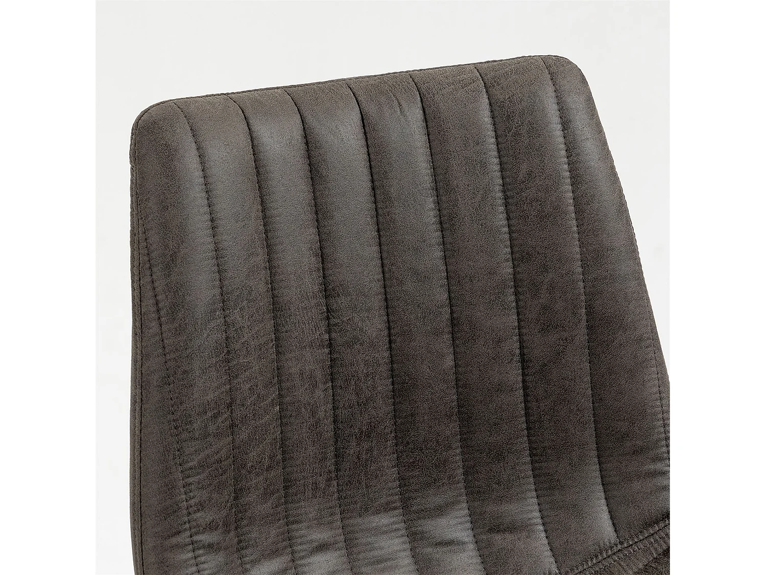 Lot de 2 tabourets de bar VENEZA chaise haute réglable en hauteur, dossier droit avec revêtement en tissu suédine de coloris gris