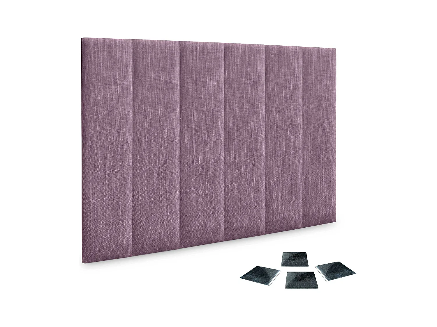 DHOME Ensemble de 6 Panneaux muraux en lin autocollants, absorption acoustique, protection contre les chocs et Têtes de Lit (Lilas, 60x30cm, x6)
