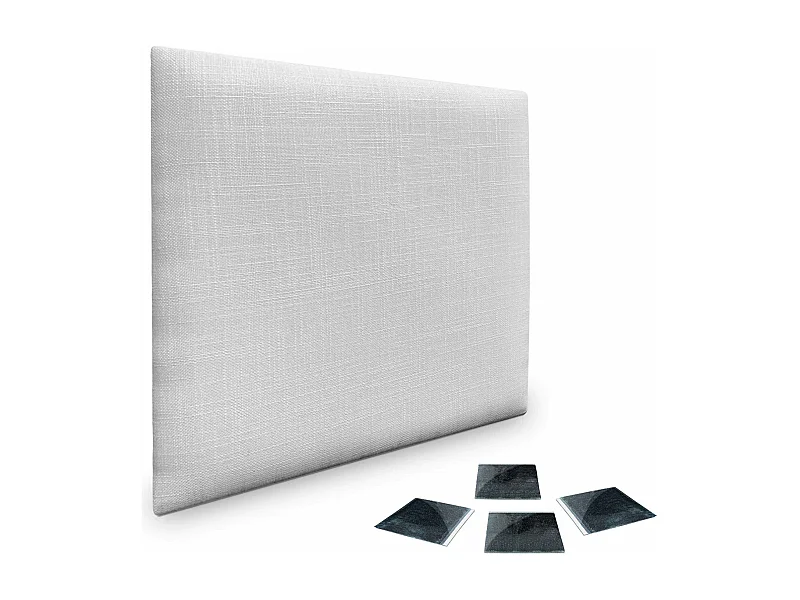 DHOME Ensemble de 1 Panneau mural en lin autocollant, absorption acoustique, protection contre les chocs et têtes de lit (Blanc, 60x60cm, x1)