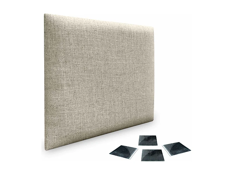 DHOME Ensemble de 1 Panneau mural en lin autocollant, absorption acoustique, protection contre les chocs et têtes de lit (Beige, 60x60cm, x1)