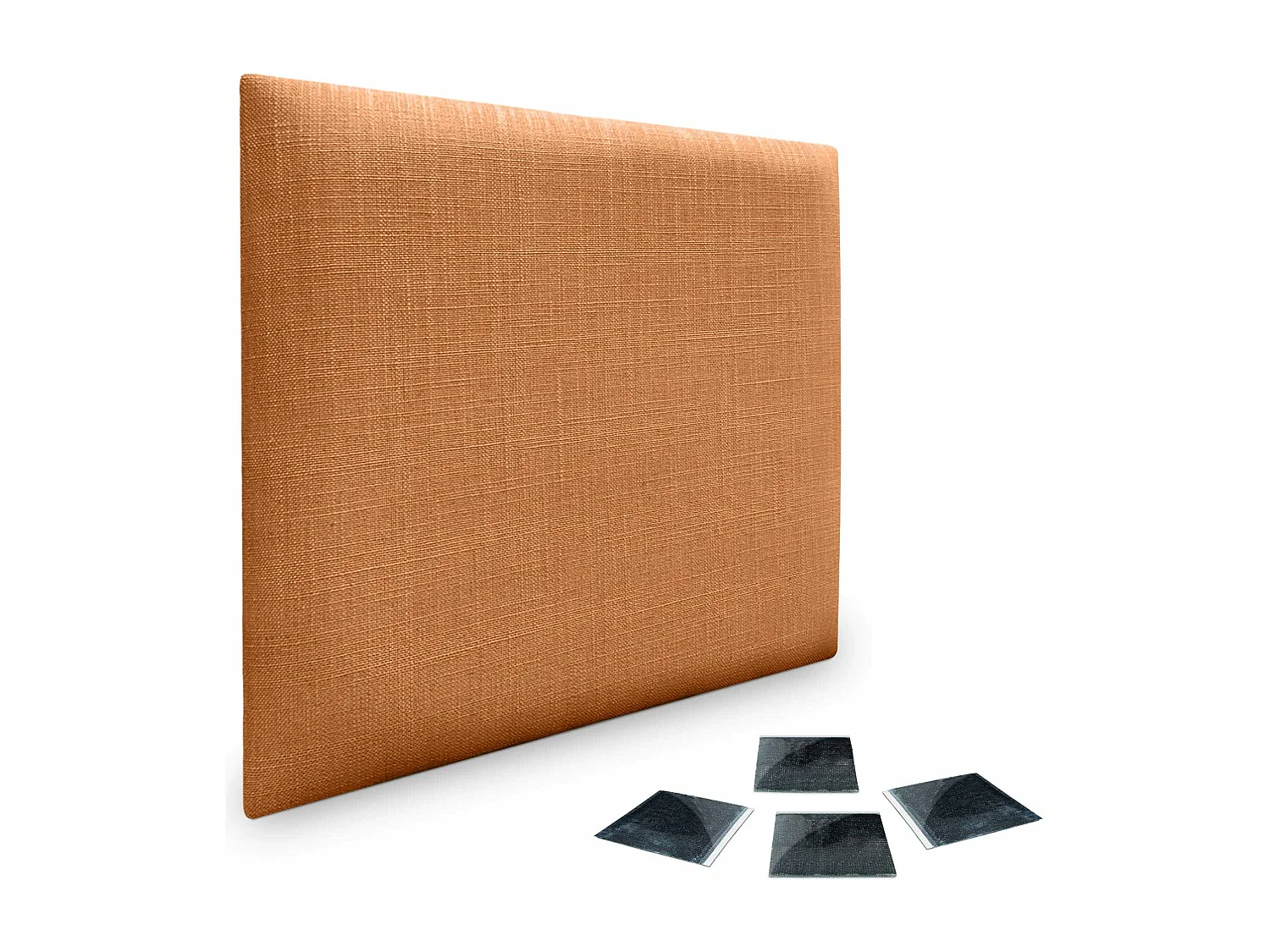 DHOME Ensemble de 1 Panneau mural en lin autocollant, absorption acoustique, protection contre les chocs et têtes de lit (Orange, 60x60cm, x1)