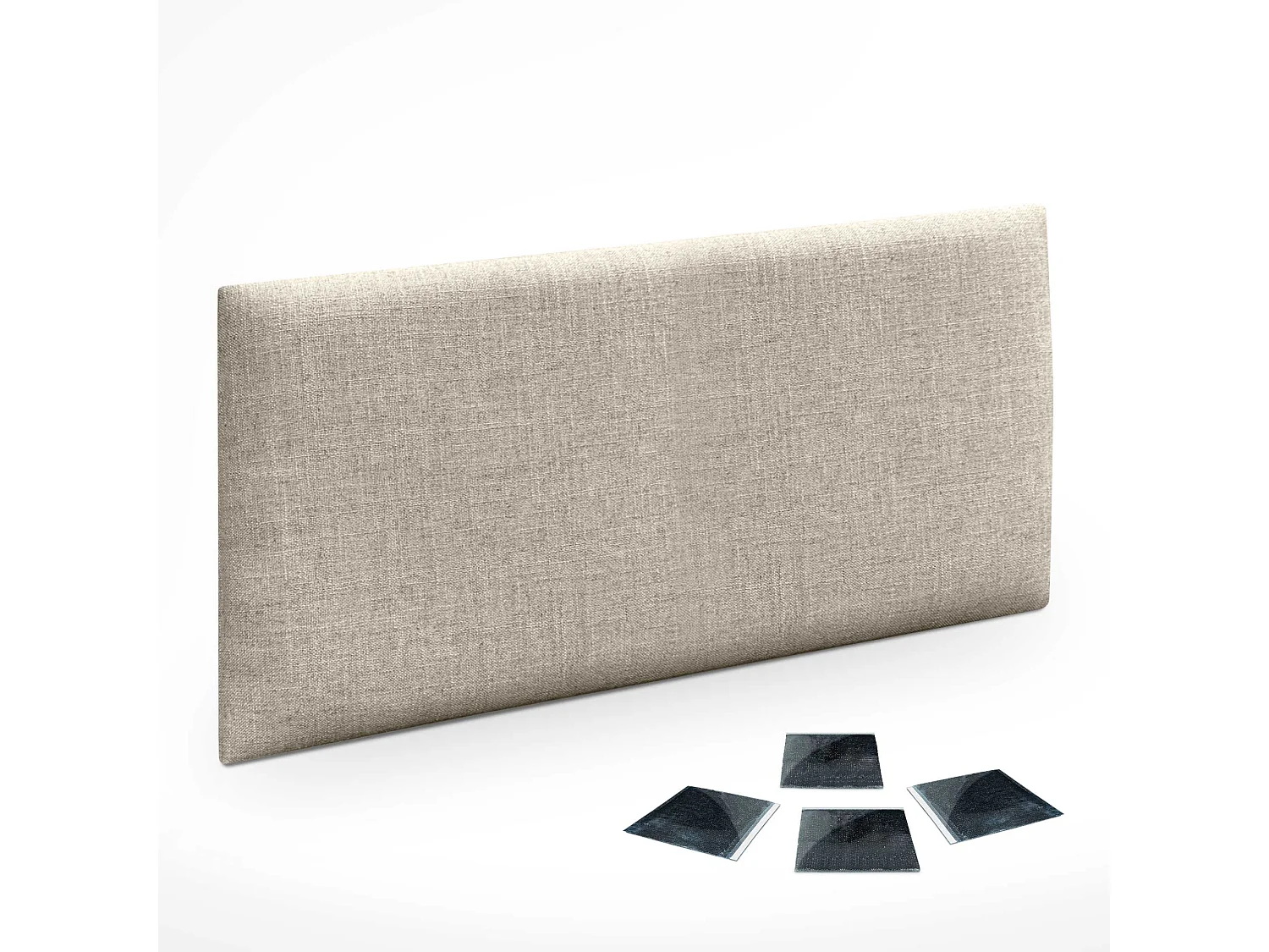 DHOME Ensemble de 1 Panneau mural en lin autocollant, absorption acoustique, protection contre les chocs et têtes de lit (Beige, 60x40cm, x1)