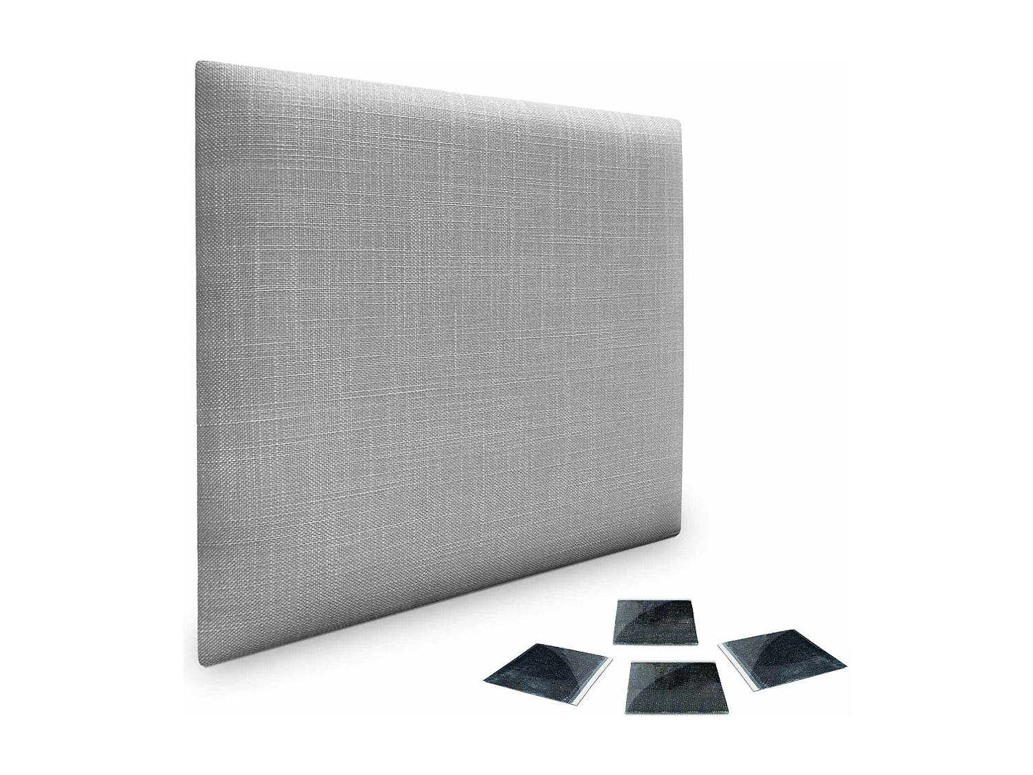 DHOME Conjunto de 1 Painel Estofado em Linho Pack Autoadesivo para Parede Acústico Absorvente Proteção contra Impactos (Cinza Claro, 60x60cm, x1)