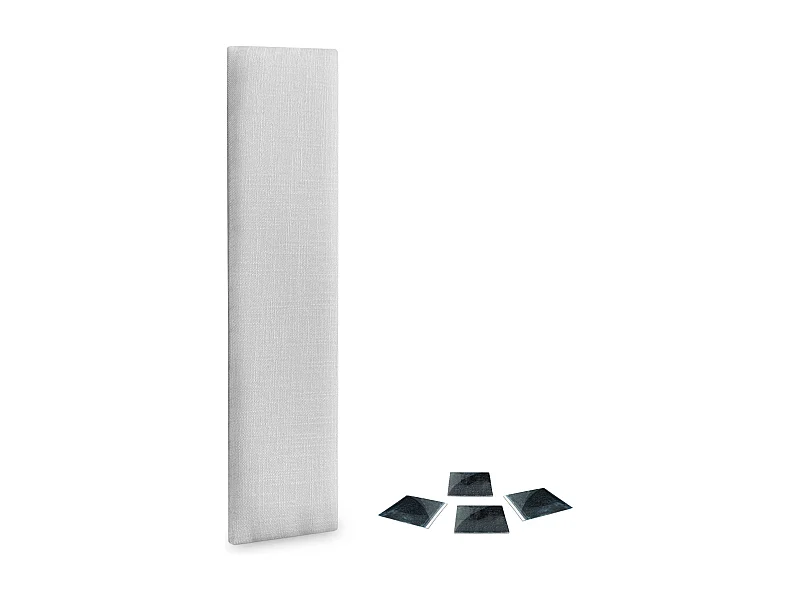 DHOME Set di 1 Pannello Rivestito in Lino Autoadesivo per Parete Fonoassorbente Protettivo dagli Impatti Testiera (Bianco, 60x20cm, x1)