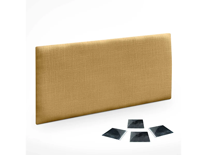 DHOME Ensemble de 1 Panneau mural en lin autocollant, absorption acoustique, protection contre les chocs et têtes de lit (Moutarde, 50x30cm, x1)