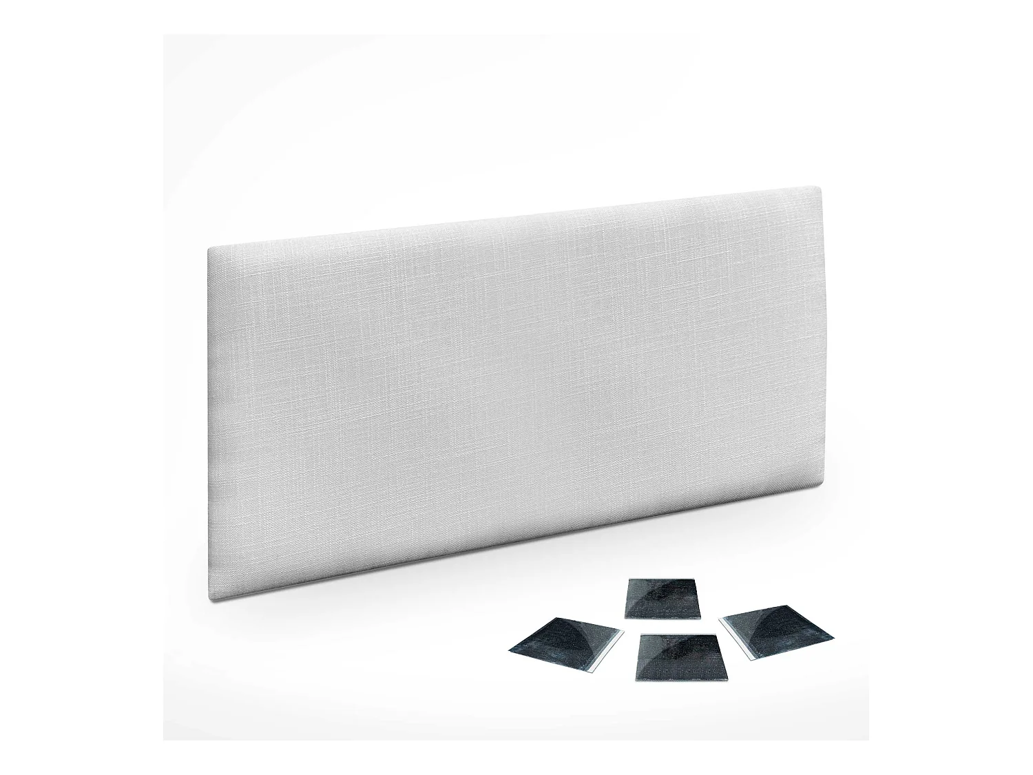 DHOME Ensemble de 1 Panneau mural en lin autocollant, absorption acoustique, protection contre les chocs et têtes de lit (Blanc, 50x40cm, x1)