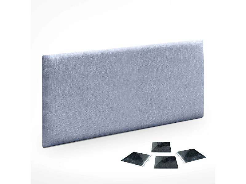 DHOME Set van 1 gestoffeerd linnen paneel – Zelfklevende wandpanelen, geluidsabsorberend, schokbescherming, hoofdbord (Blauw, 50x40cm, x1)