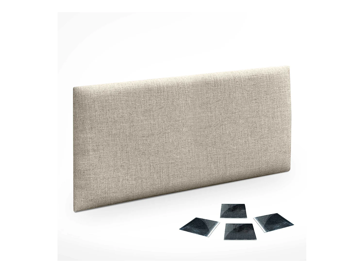 DHOME Ensemble de 1 Panneau mural en lin autocollant, absorption acoustique, protection contre les chocs et têtes de lit (Beige, 50x40cm, x1)