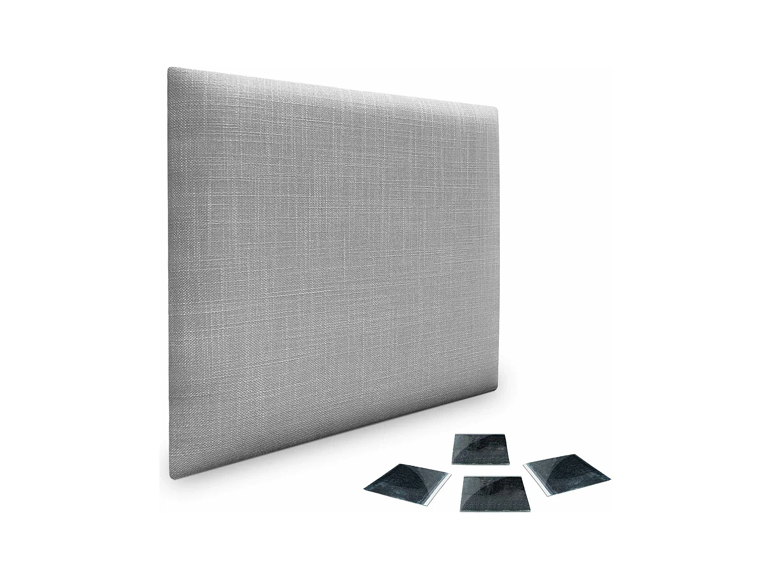 DHOME Set di 1 Pannello Rivestito in Lino Autoadesivo per Parete Fonoassorbente Protettivo dagli Impatti Testiera (Grigio Chiaro, 50x50cm, x1)