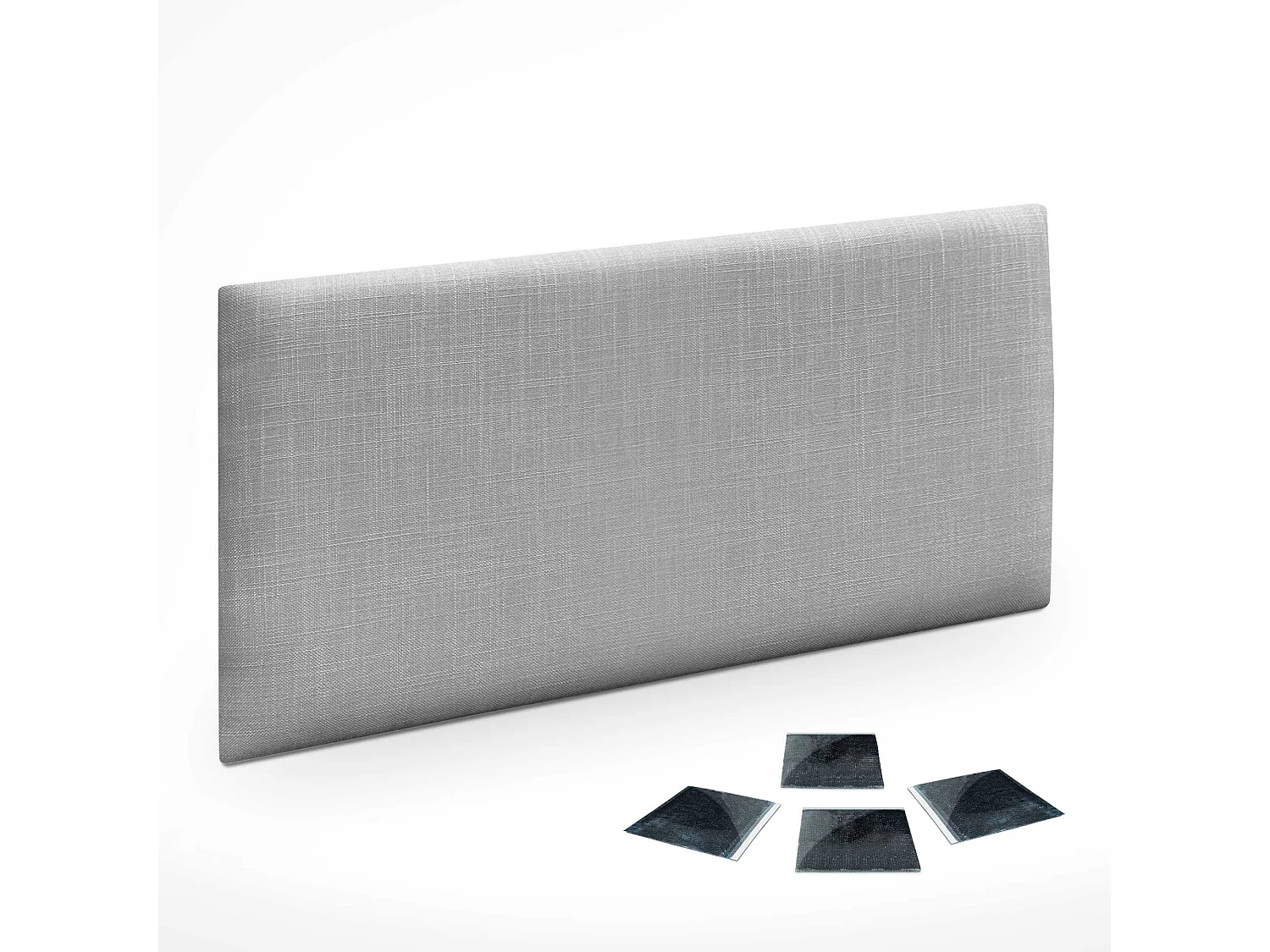DHOME Ensemble de 1 Panneau mural en lin autocollant, absorption acoustique, protection contre les chocs et têtes de lit (Gris Clair, 50x30cm, x1)