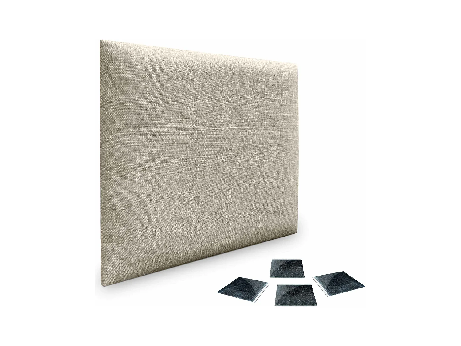 DHOME Ensemble de 1 Panneau mural en lin autocollant, absorption acoustique, protection contre les chocs et têtes de lit (Beige, 50x50cm, x1)