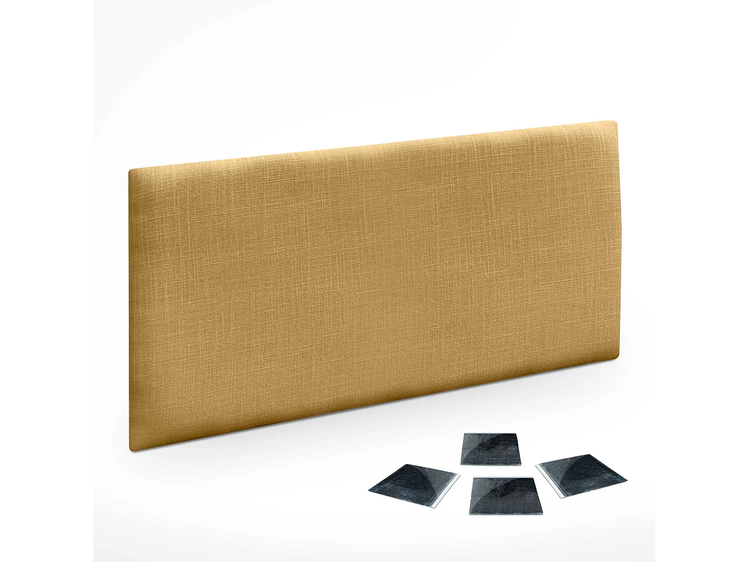 DHOME Ensemble de 1 Panneau mural en lin autocollant, absorption acoustique, protection contre les chocs et têtes de lit (Moutarde, 60x50cm, x1)