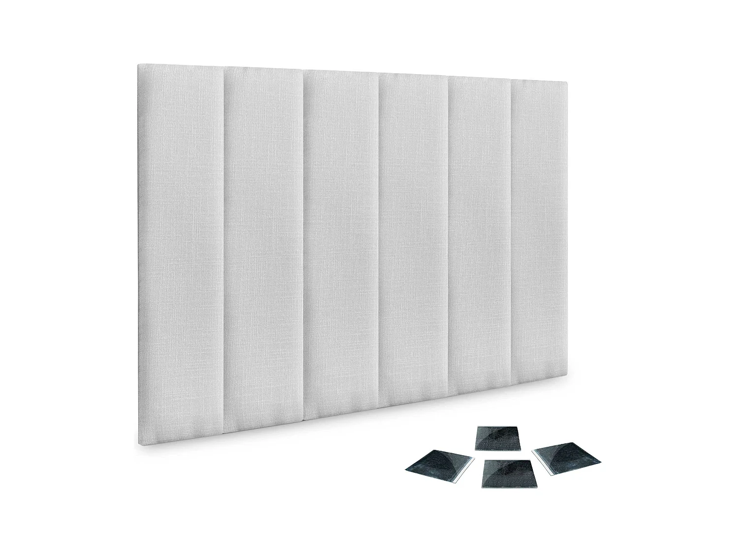 DHOME Juego de 6 Paneles Tapizados de Lino Pack Autoadhesivos para Pared Acústicos Absorbentes Protección Impactos Cabeceros (Blanco, 60x30cm, x6)