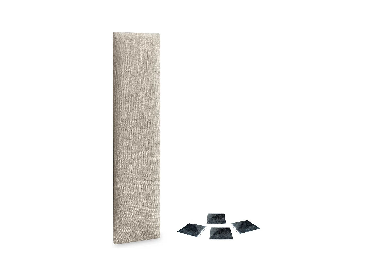 DHOME Ensemble de 1 Panneau mural en lin autocollant, absorption acoustique, protection contre les chocs et têtes de lit (Beige, 60x20cm, x1)
