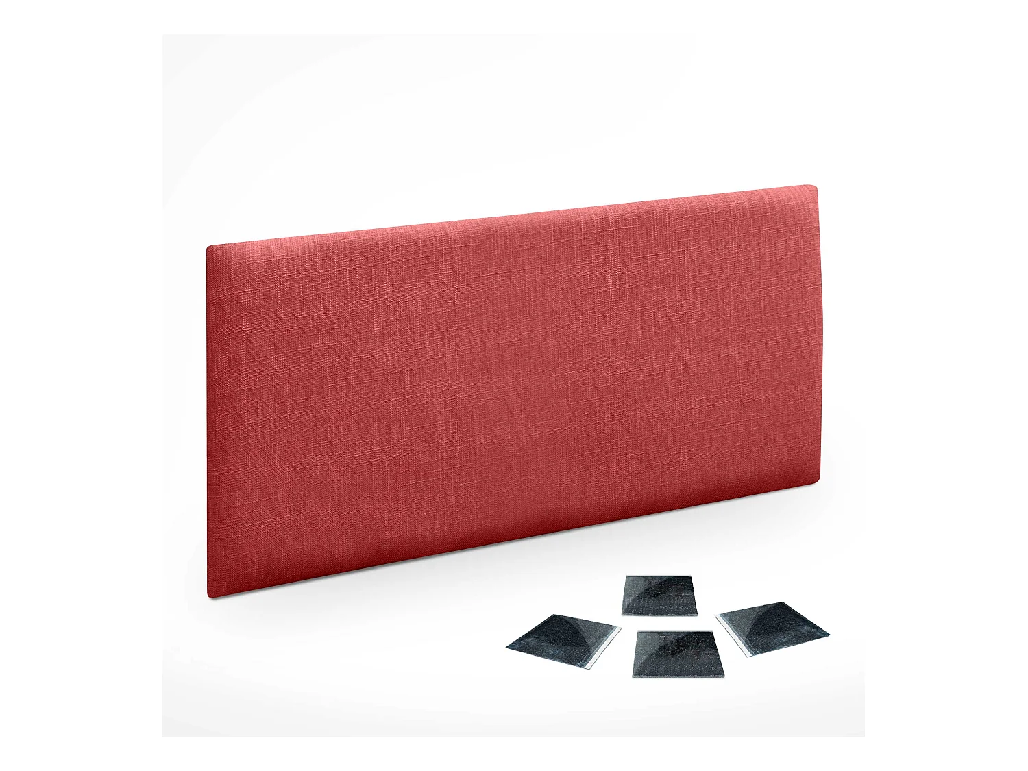 DHOME Ensemble de 1 Panneau mural en lin autocollant, absorption acoustique, protection contre les chocs et têtes de lit (Rouge, 50x40cm, x1)