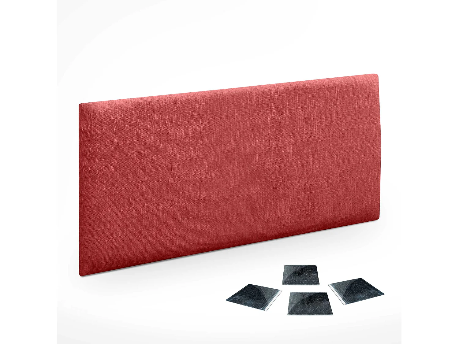 DHOME Ensemble de 1 Panneau mural en lin autocollant, absorption acoustique, protection contre les chocs et têtes de lit (Rouge, 50x40cm, x1)