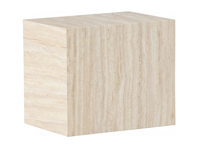 Table d'Appoint Effet Travertin "York" 35cm Beige