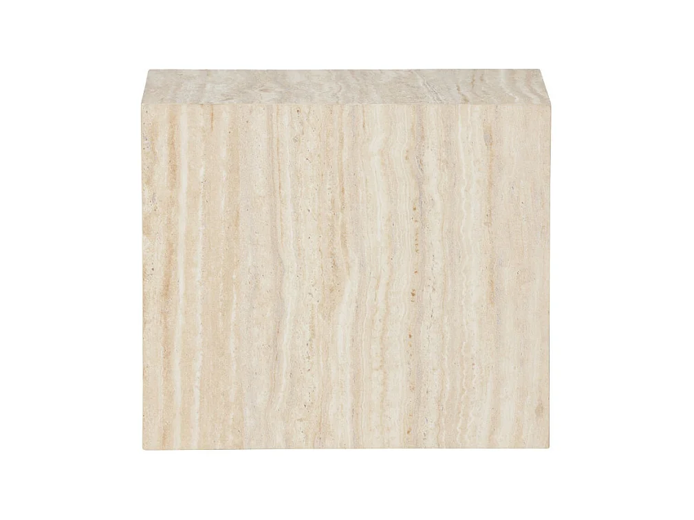 York - Table d'appoint effet travertin 35x25cm - Beige