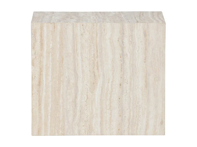 Table d'Appoint Effet Travertin "York" 35cm Beige