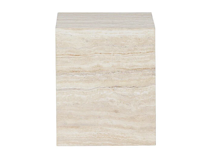 Table d'Appoint Effet Travertin "York" 35cm Beige