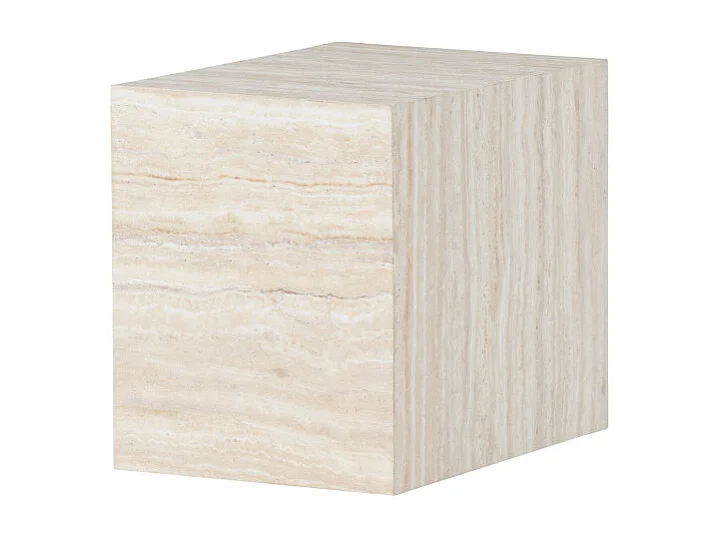 Table d'Appoint Effet Travertin "York" 35cm Beige