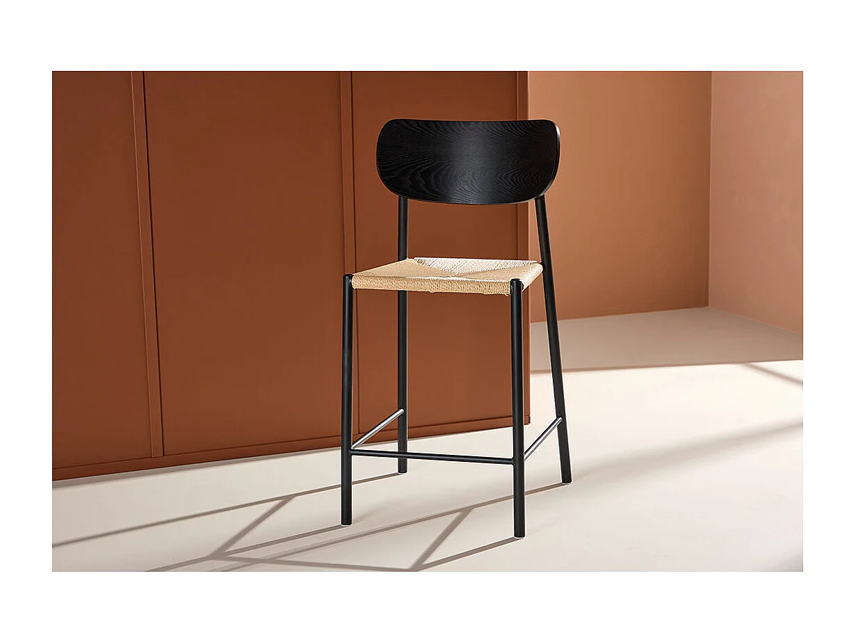 Chaise de Bar Design "Polly" 101cm Noir