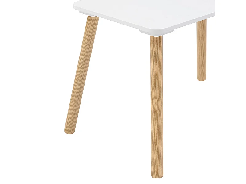 Table Enfant & 2 Chaises "Alex" 58cm Blanc
