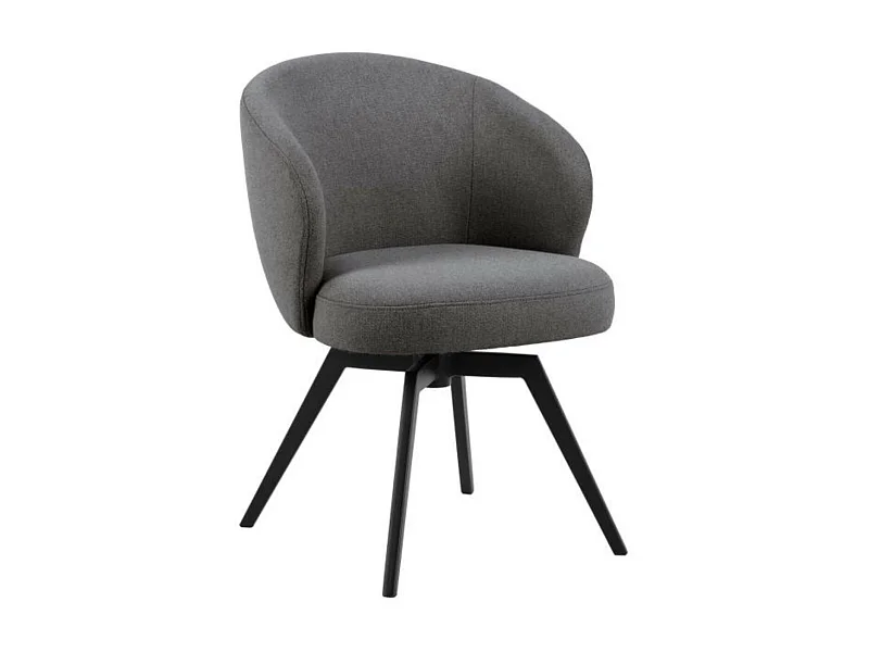 Chaise de salle à manger pivotante en métal et tissu - LENA