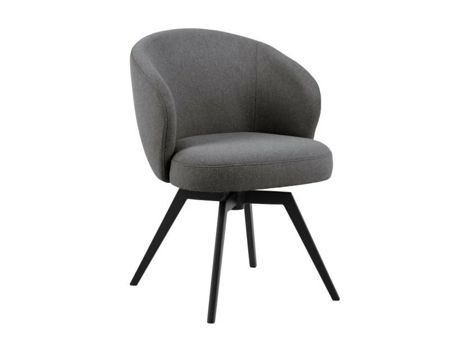 Chaise de salle à manger pivotante en métal et tissu - LENA