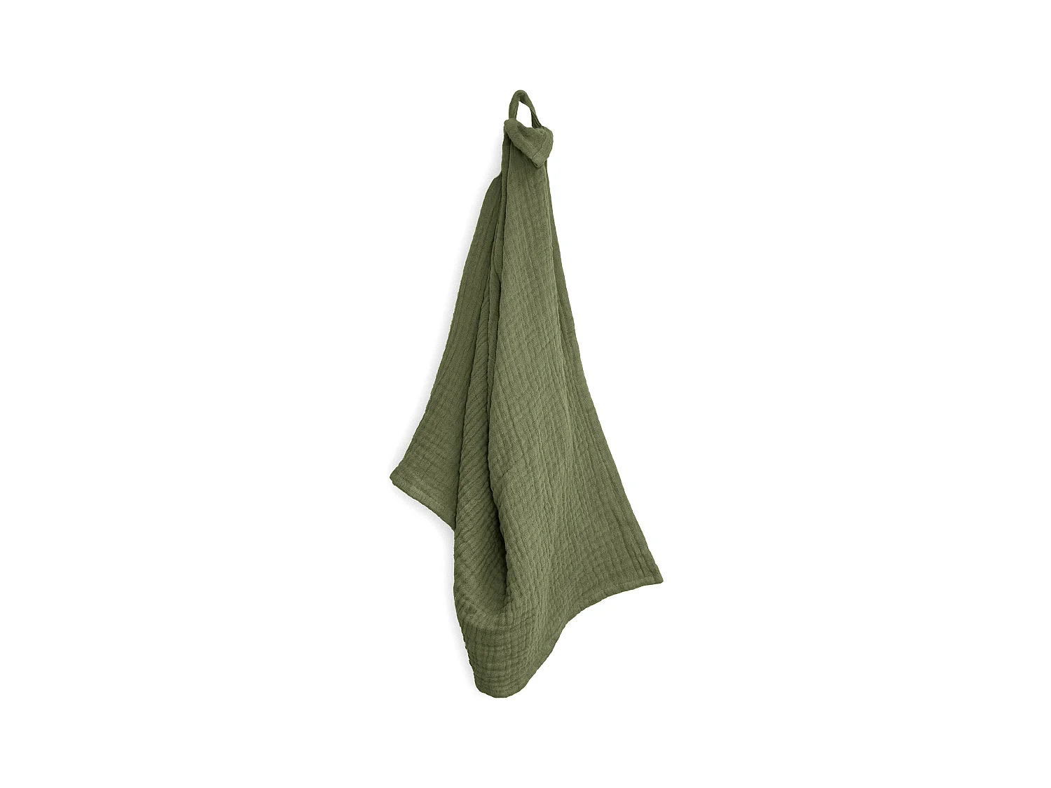 Trio de torchon de cuisine 40x60 cm mousseline de coton KEA TABLE vert kaki