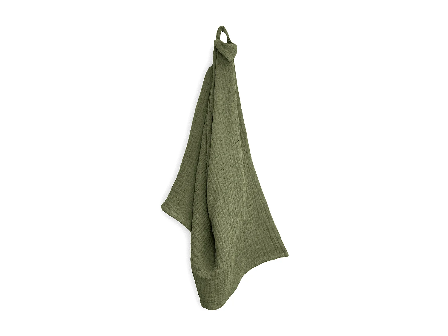 Trio de torchon de cuisine 40x60 cm mousseline de coton KEA TABLE vert kaki