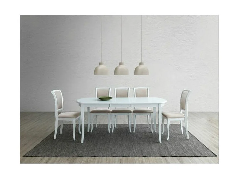 Chaise de salon - L 45 x P 42 x H 96 cm - Beige et blanc