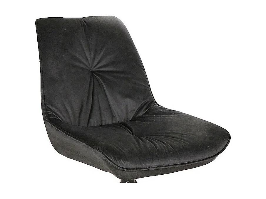 Chaise pivotante en velours - Noir - Pieds en métal noir - H 89 cm xl 60 cm x P 45 cm