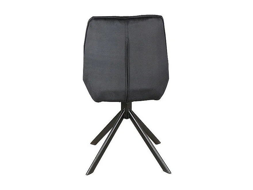 Chaise pivotante en velours - Noir - Pieds en métal noir - H 89 cm xl 60 cm x P 45 cm